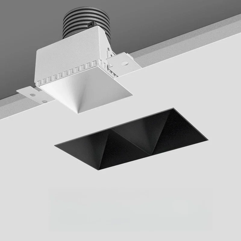 Minimal frameless spotlight, embedded embedded anti-glare square household living room without main light