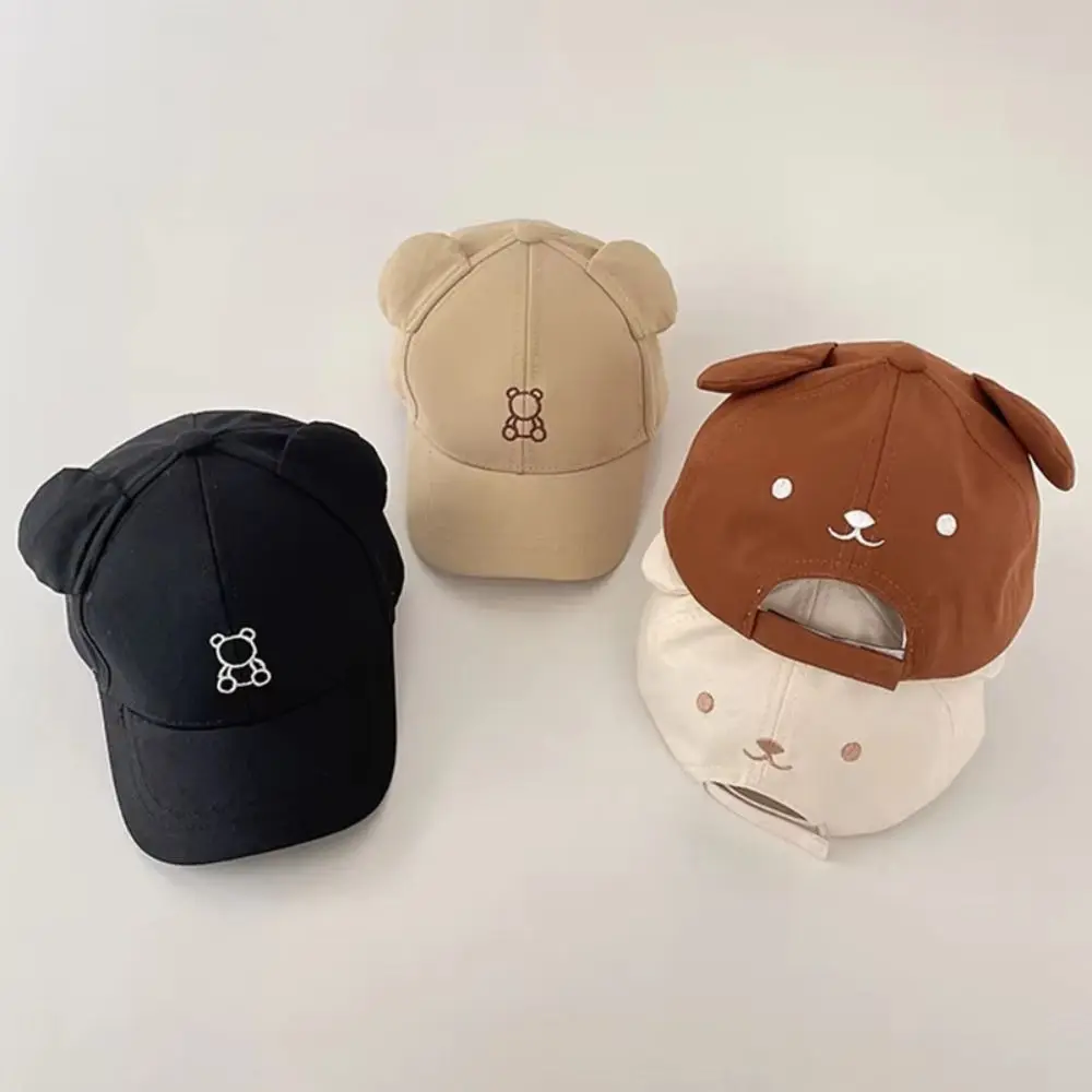 

Cartoon Bear Baby Baseball Hat Cute Adjustable Toddler Peaked Cap with Ears Comfortable Children Sports Hats Boys Girls