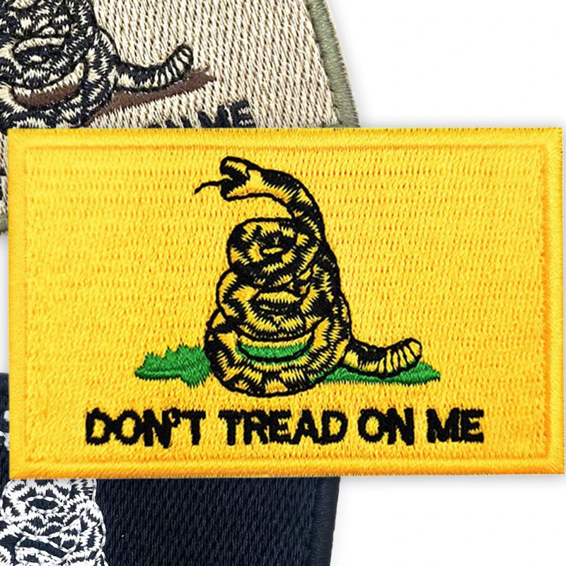 3pcs Nylon Buckle Tactical Patches Military Embroidered For Outdoor Clothing Sew On Backpack Gadsden Flag Helmet Armband Vest