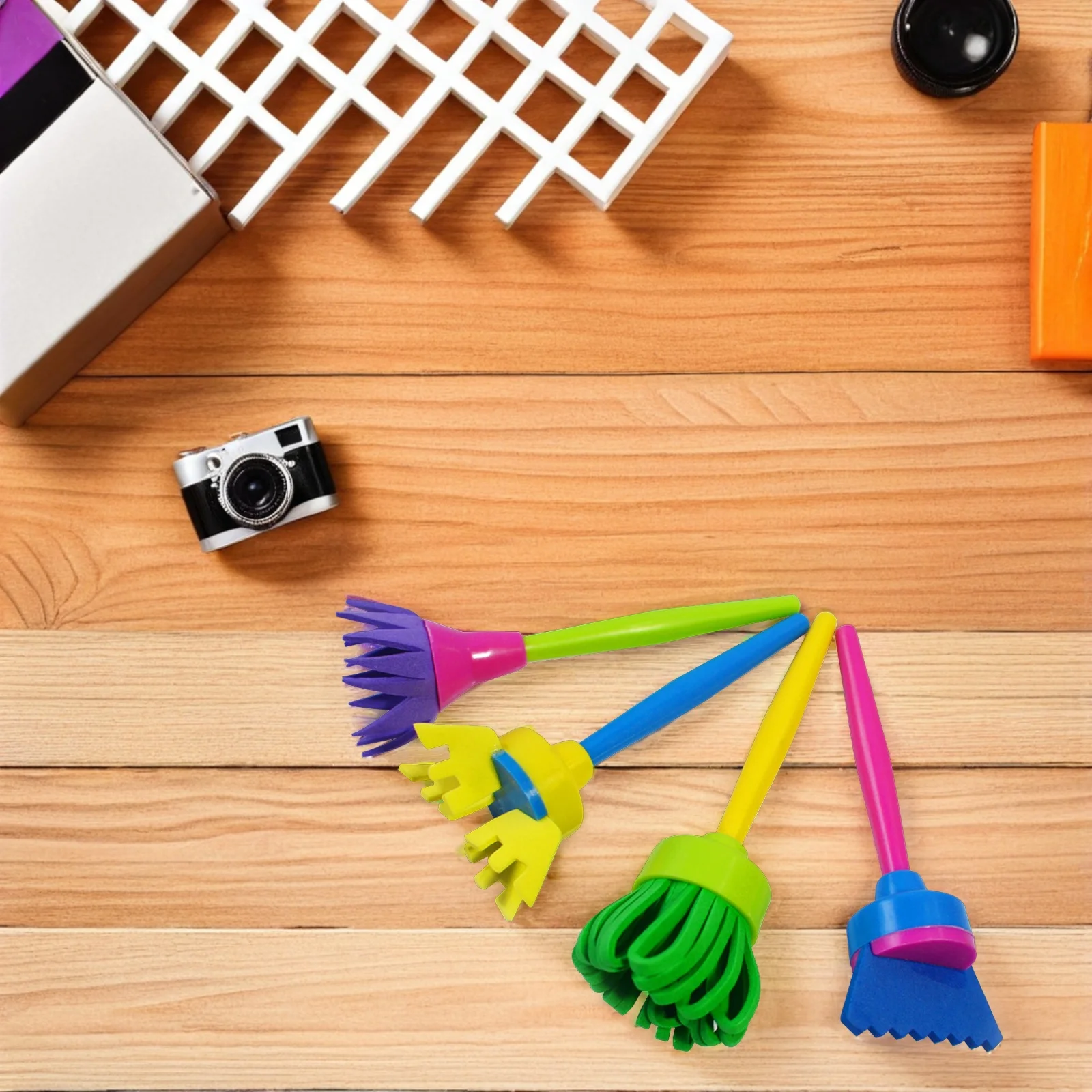 

4Pcs Creative Sponge Painting Brushes for Kids DIY Art Craft Painting Tools Children Graffiti Set Fun Imaginative Activity