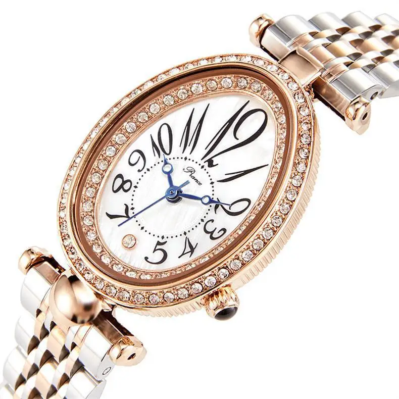 Women Quartz Watch Luxury Oval Tonneau Shaped Orologio Fashion Diamond Reloj Vintage Rose Gold Sliver Clock Ladies Wristwatch