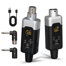 UHF Wireless Audio Transceiver System Mic Adapter XLR Transmitter And Receiver For Wired Dynamic Microphone 48v