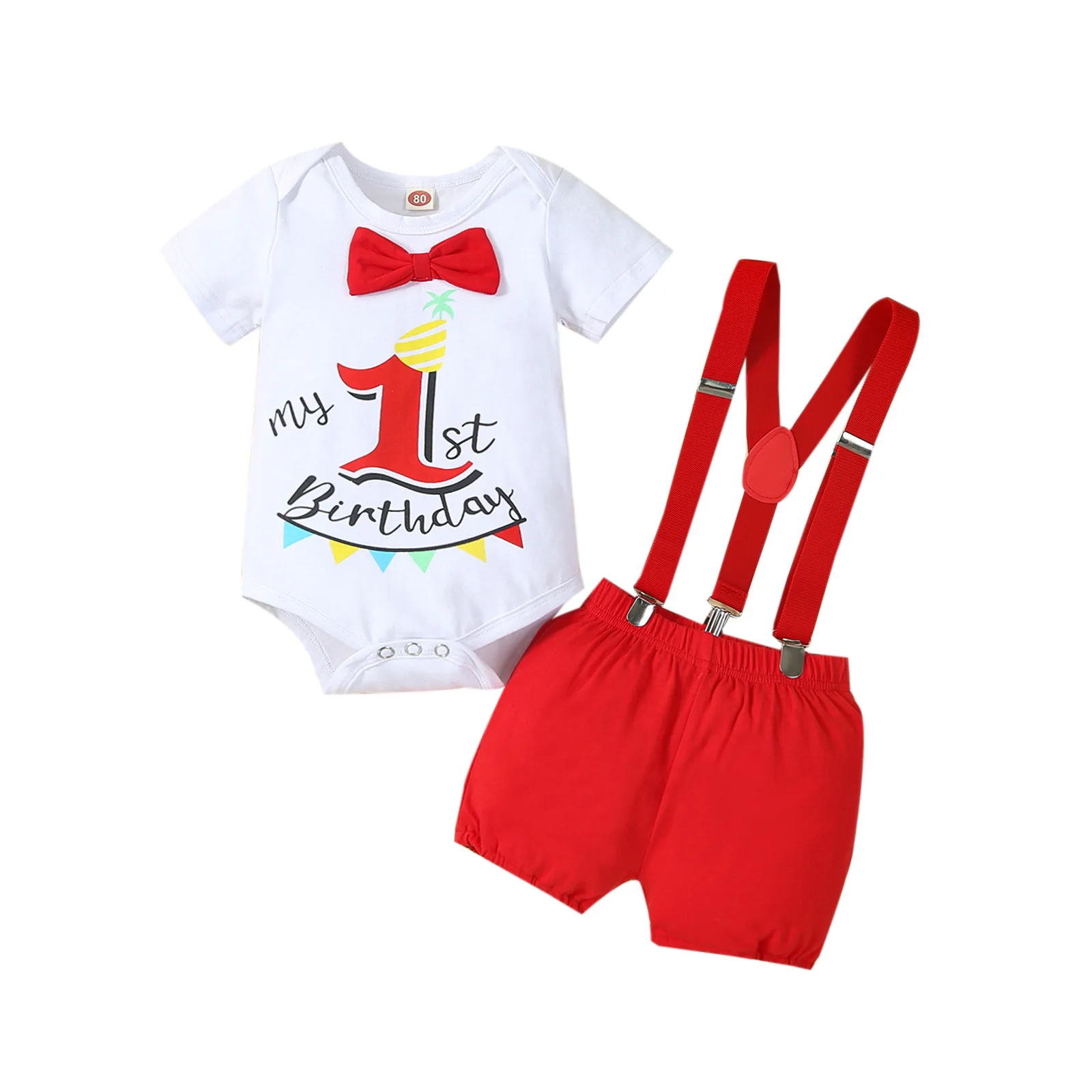 My 1st Birthday Party Outfit for Baby Boy Christening Clothes for Baby Boy Onesies Overalls Shorts Newborn Photoshoot Outfit