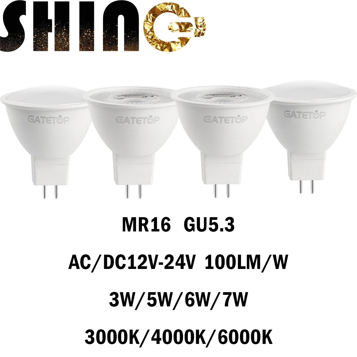 5/10/15/20PCS MR16 LED Spotlight GU5.3 Low Voltage AC/DC12-24V  3/5/6/7W 120/38Degree No Flicker High Lumen for Interiors