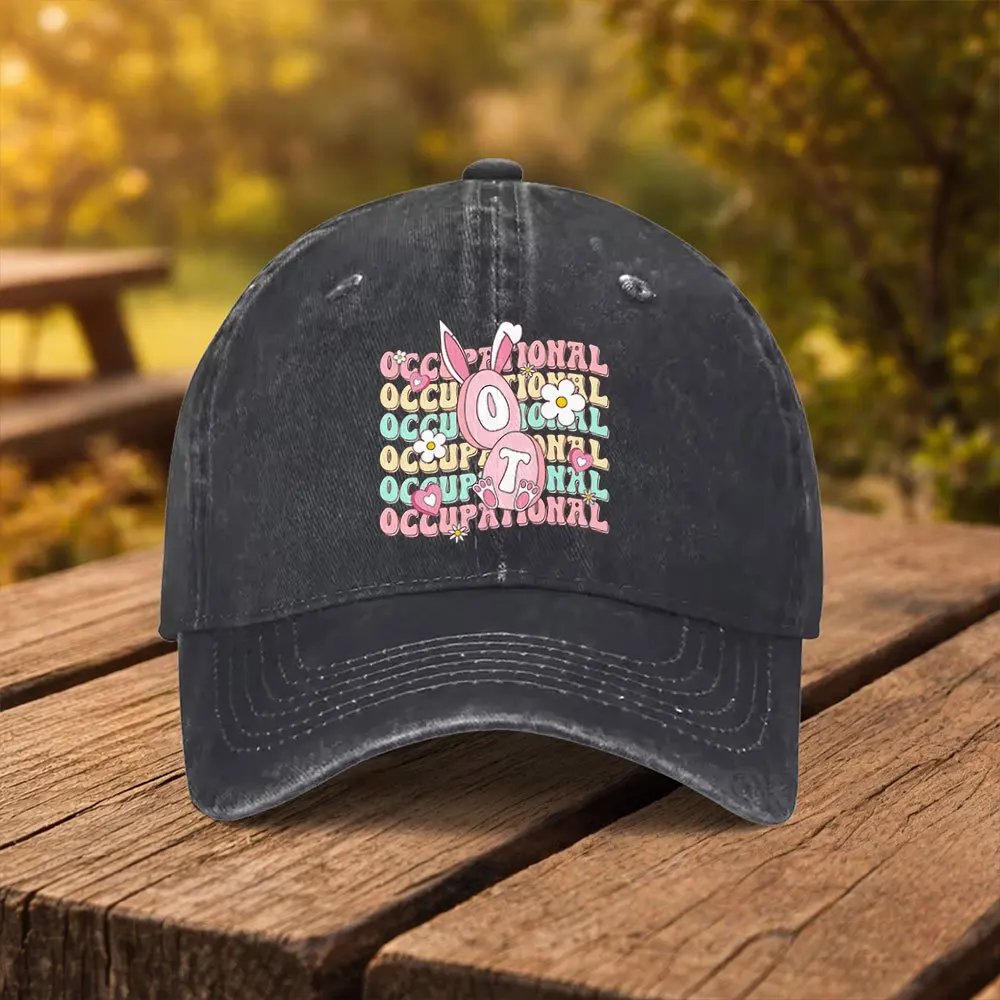 Unisex Rabbit Print Duckbill Baseball Cap with Rabbit Ears & Suitable for Outdoor Sports, Fitness, Travel, Machine Washable Ligh