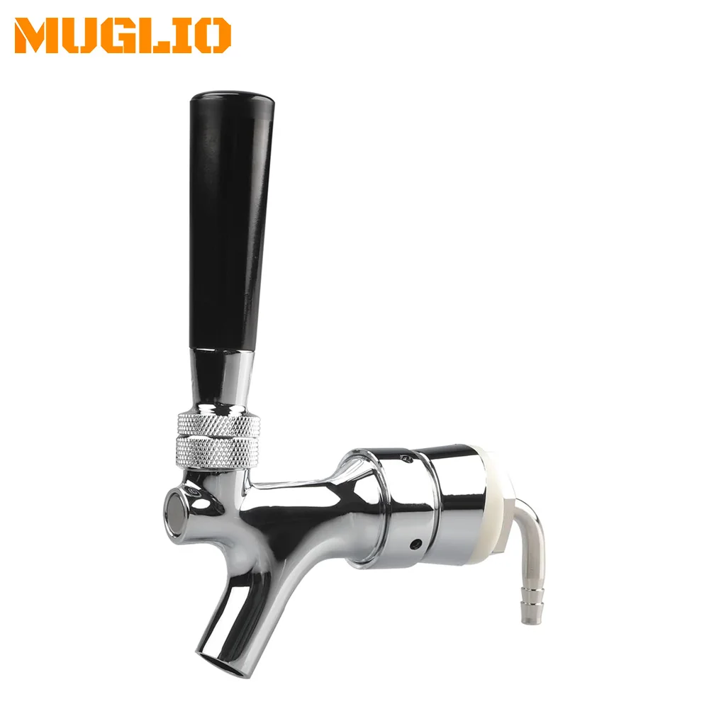Draft Beer Faucet, Chrome Plating Kegerator Beer Tap Faucets with 1/4