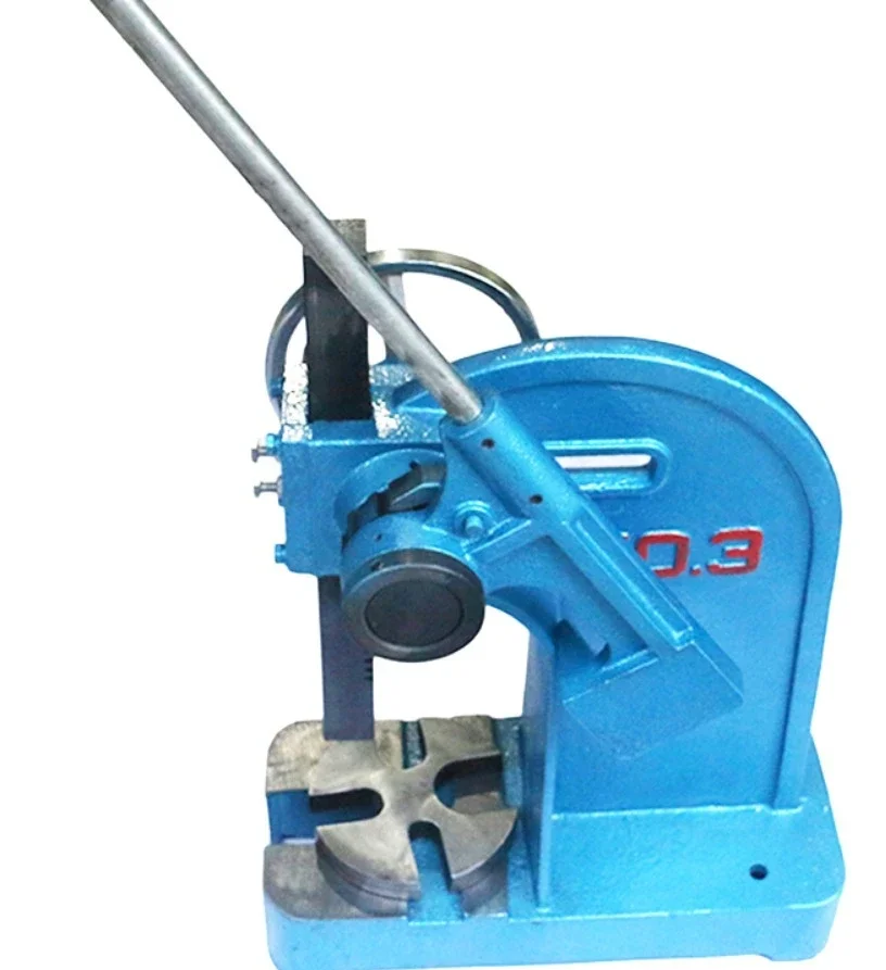 1T Manual Punch Press Hand Operated Arbor Press Small Bench Stamping Press Hand Crank Pressure Machine