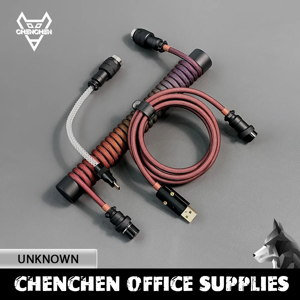 Kabel Keyboard mekanik kesalahan tidak diketahui hadiah kabel Keyboard Game khusus Aksesori komputer bercahaya Usb Rgb tiga segmen