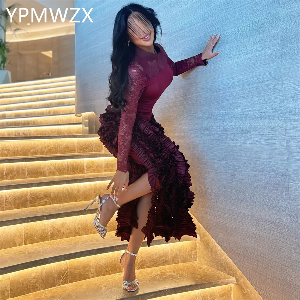 Customized Prom Gown Formal Evening Dress YPMWZX Asymmetrical Column Floor Length Skirts Bespoke Occasion Dresses Women Party Oc