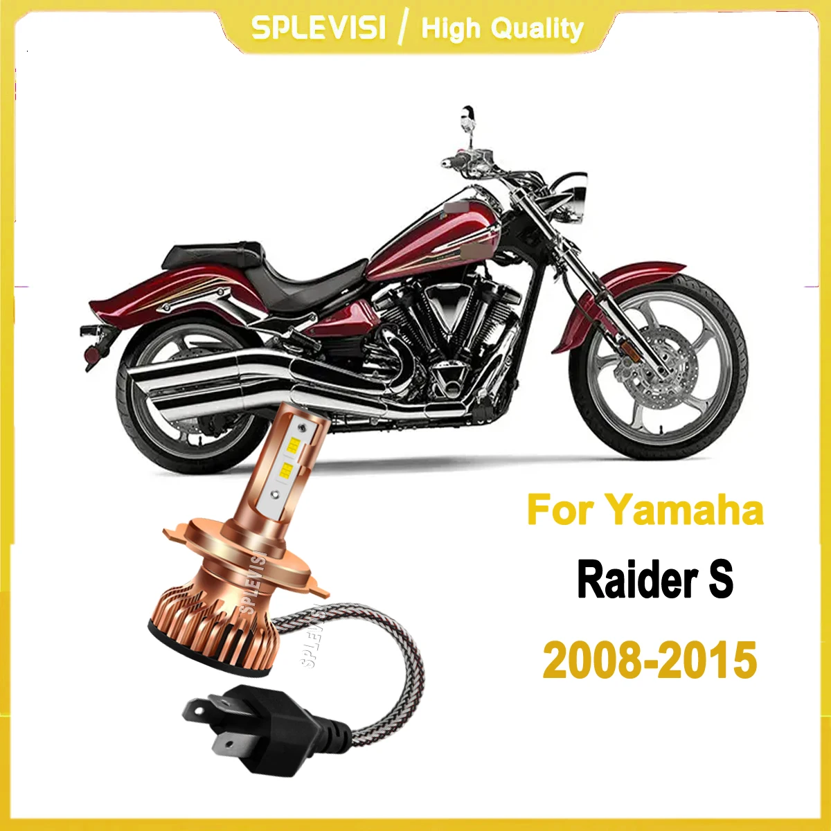 

LED White Motorcycle Bulb High/Low Beam equipped with a high-speed cooling fan For Yamaha Raider S 2008 2009 2010 2011 2012-2015