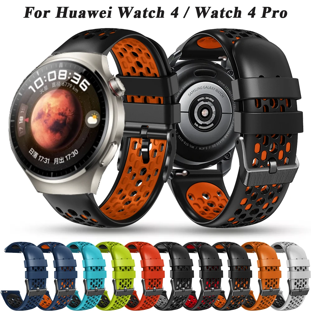 Zamiennik 22mm pasek do Huawei Watch4/zegarek 4 Pro silikonowa opaska do Huawei Watch GT 2 3 GT2 GT3 Pro 46mm bransoletka na nadgarstek