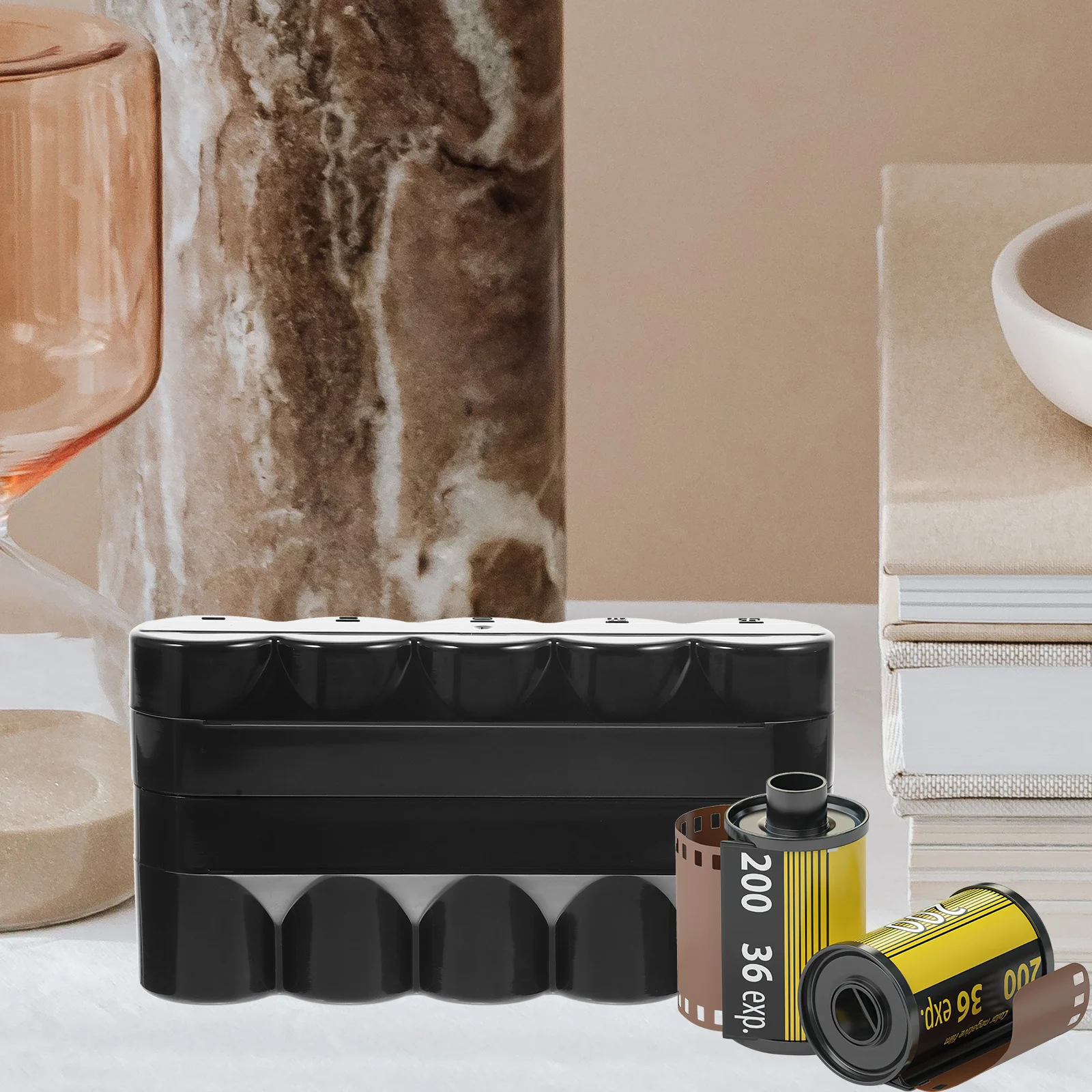 Film Container Storage Box Hard Plastic Protective Case Compact Film Roll Organizer for Batteries Fishing Hooks Jewelry