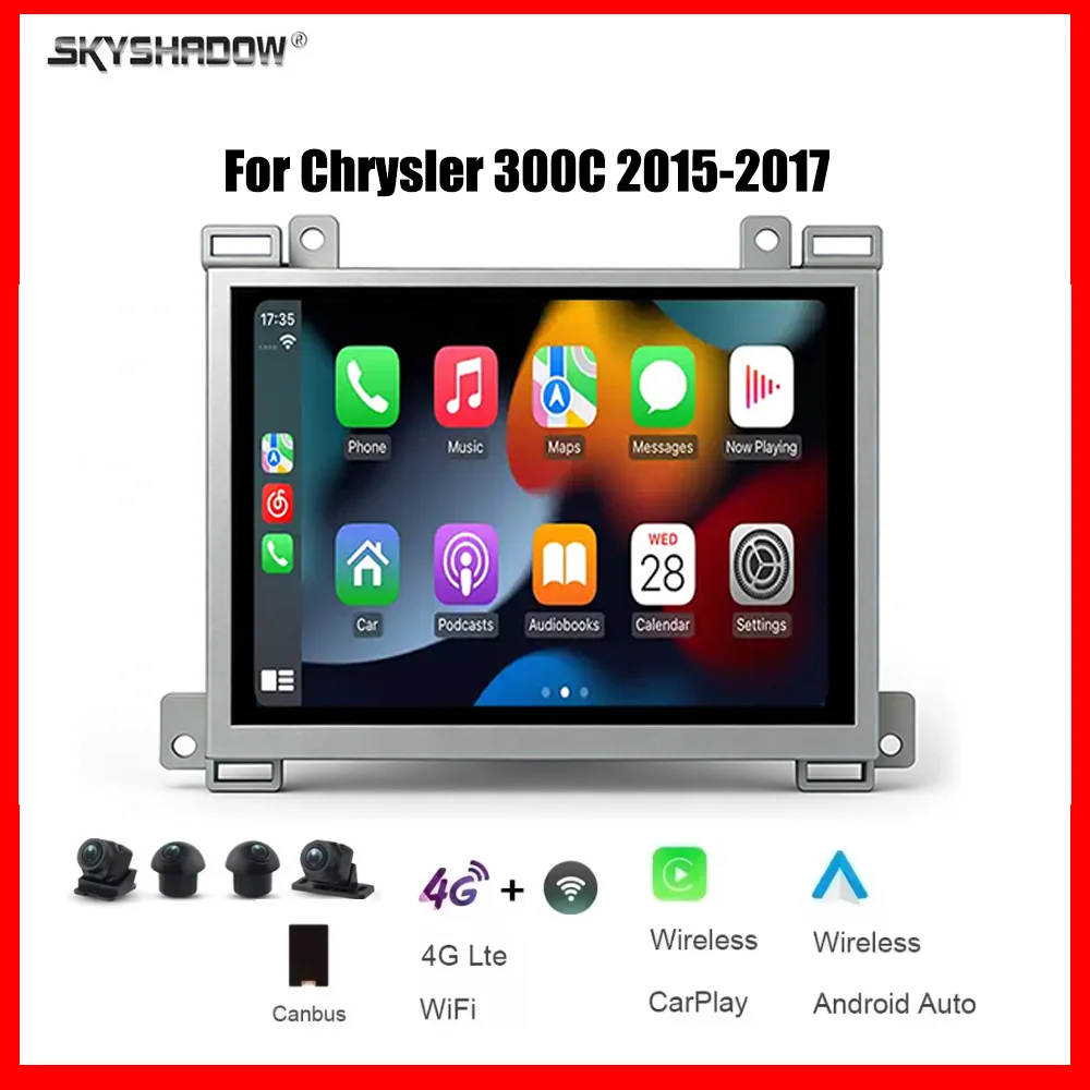 

8.4" CarPlay Android 15 8 Core 12G+256G Car multimedia player 4G Bluetooth GPS Navigation car radio For Chrysler 300C 2015-2017