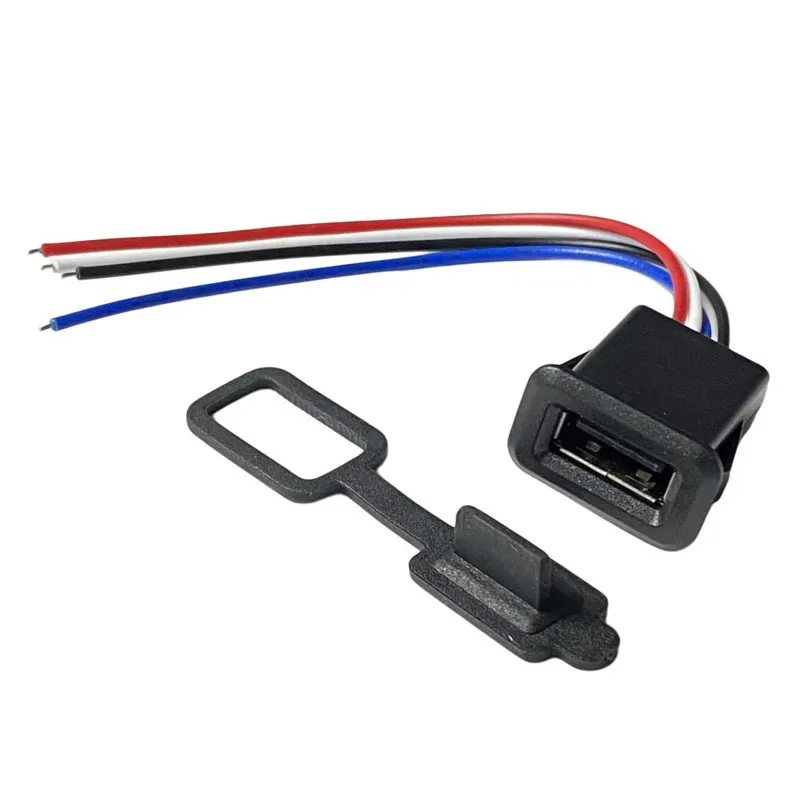 

1~10pcs 2/4Pin with waterproof cap USB 2.0 Female Power Jack 2P 4P USB Charging Port Connector Data Interface USB Charger Socket