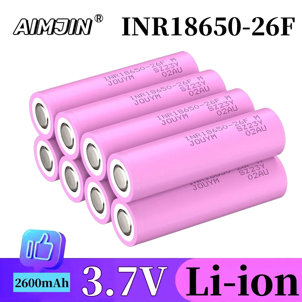 

100% original ICR18650 26F 3.7V 2600MAH large capacity rechargeable lithium battery suitable for various electronic products
