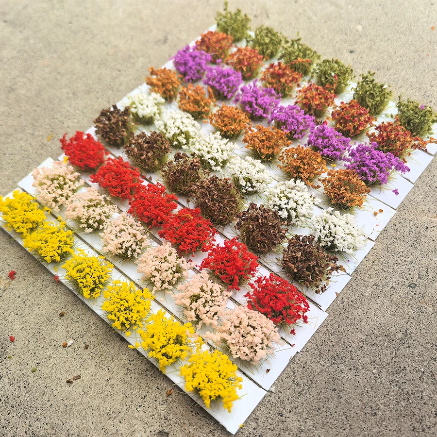 DIY Miniature Colorful Flower Cluster Static Grass Vegetation Groups Plant For Train Landscape Railroad Scenery Military Layout