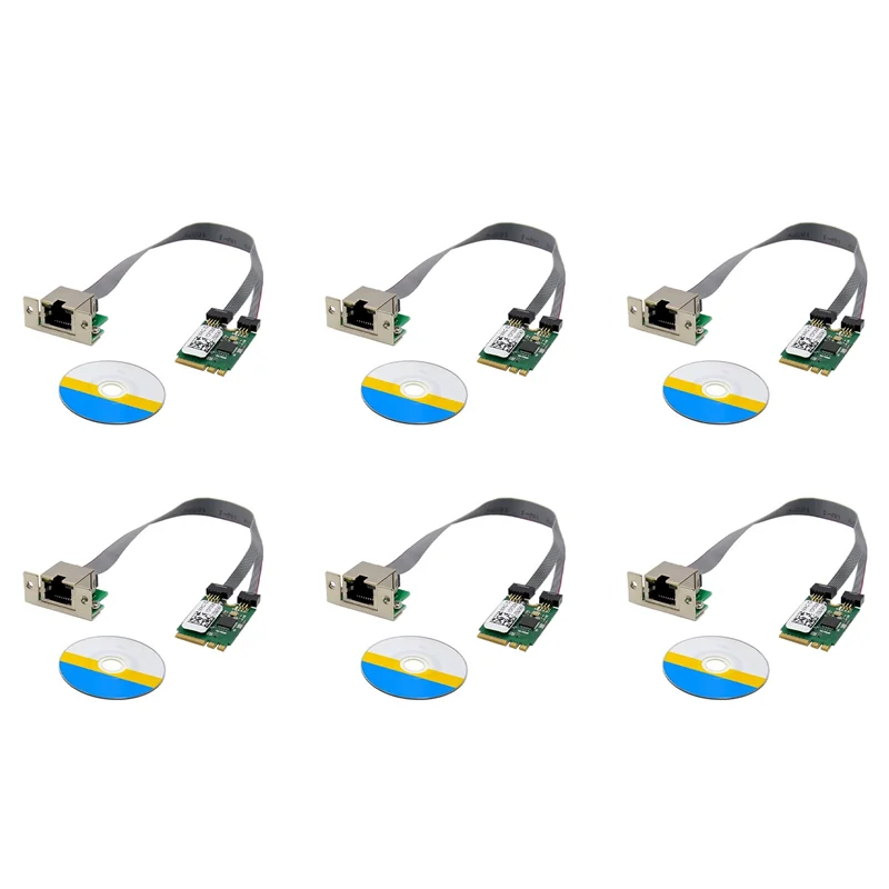 

【Последняя ссылка!】6X M.2 A+E KEY 2.5G Ethernet LAN-карта RTL8125B Сетевая карта промышленного управления Сетевой адаптер PCI Express