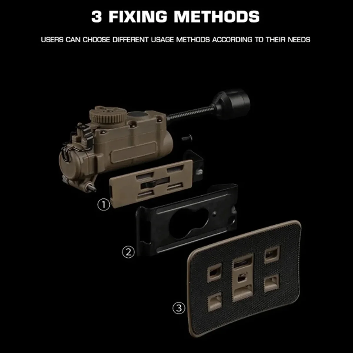 RISEN Лампа для шлема с ИК-подсветкой и фонариком Цветной свет Стробоскоп Наушники IFF Вспомогательный свет для занятий спортом на открытом воздухе Цвет коричневого цвета