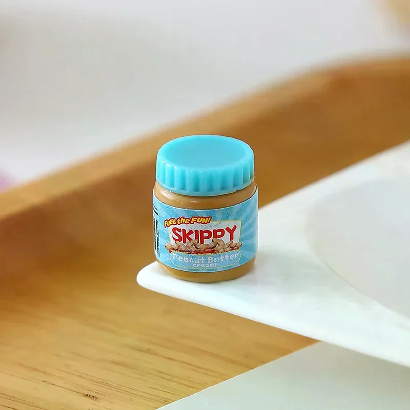 인형 액세서리에 대 한 6pcs 귀여운 미니어처 인형 집 음식 스낵 쿠키/땅콩 버터/샐러드 드레싱 병/잼 모델