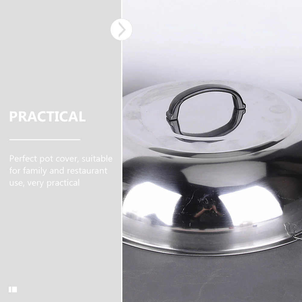 

Thickened Round Stainless Steel Pot Lid For Soup Pot Fry Pan Metal Pan Cover Kitchen Cookware Replacement Dishwasher Safe