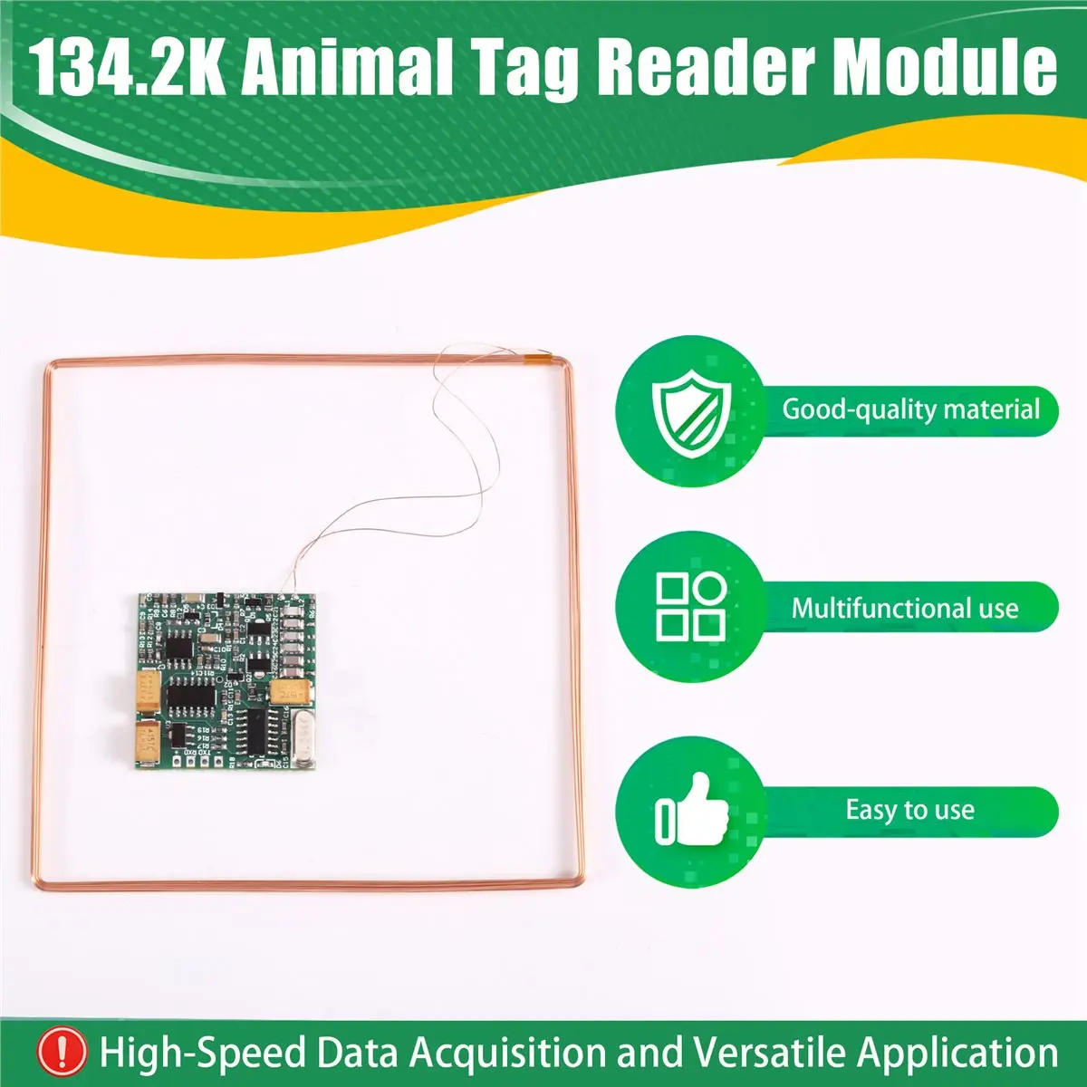 New Electronics 1Set 134.2K Animal Tag Reader Module TTL Output for RFID -B FDXB ISO11784 Long Distance