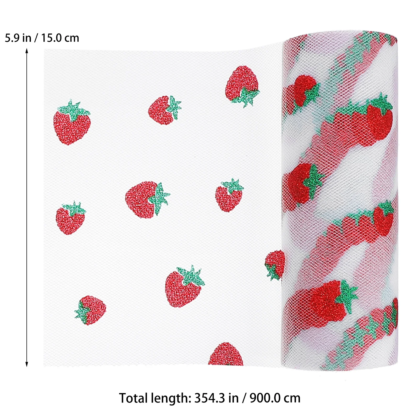 1 pçs 1 rolo de malha tecido morango padrão fio para roupas decoração material projetos artesanato pano fundo