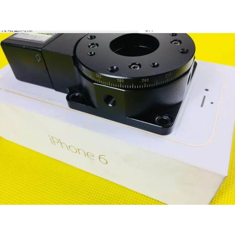 Miniature electric R-axis turntable, worm gear indexing, hollow turntable, plate surface 60