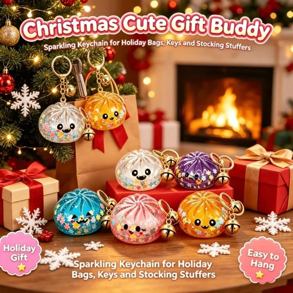 Trendy Flowing Sand Dumpling Keychain Squishy Acrylic Bun Pendant Miniature Random 1 PCS Cartoon Pendant Bag Charm