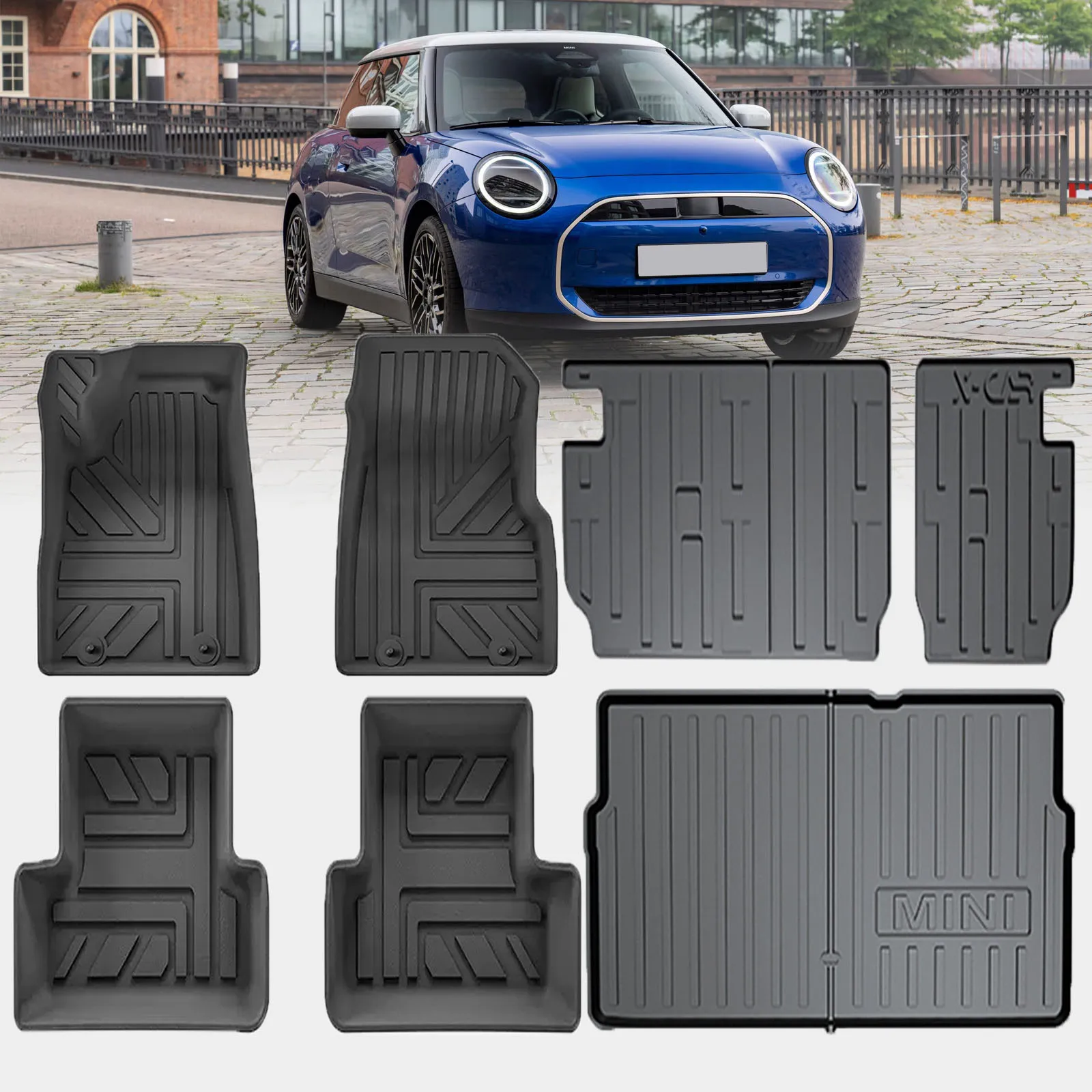 

for MINI COOPER EV SE J01 2026-2024 2Door Waterproof TPE Car Mats 3D Laser Scanning Perfect Fit Odorless Accessories Easy Clean