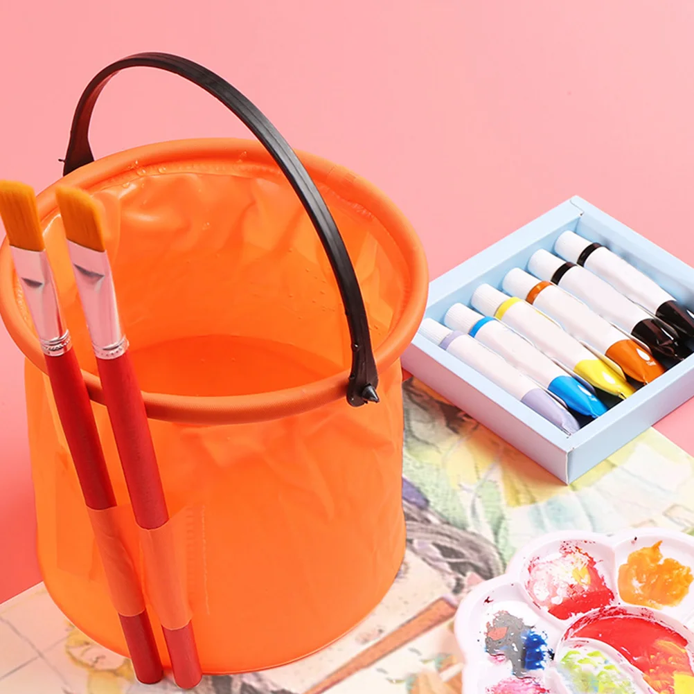 2 قطعة دلو قابل للطي، حاوية مياه صغيرة قابلة للطي، فرشاة رسم، فرشاة تنظيف، دلو غسيل للفنانين #2