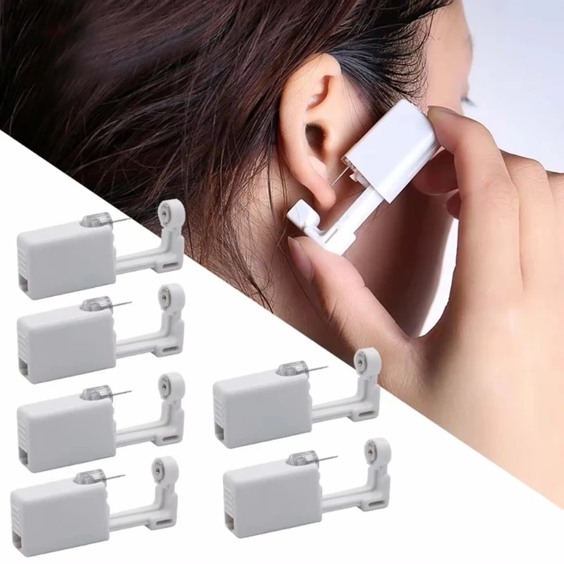 1/2/3/4/5/6Pcs Sterlised Disposable Ear Piercing Unit Cartilage Tragus Helix Piercing Gun NO PAIN Piercer Device Tool Machine