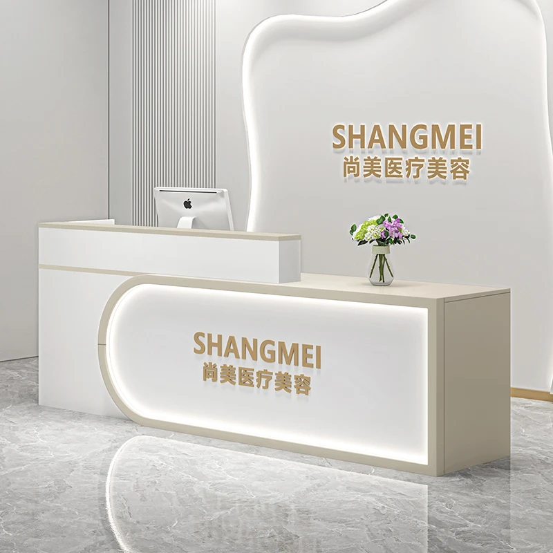 Luxury Creative Aesthetic Beauty Salon Reception Desk Drawers Creative Reception Desks Recepcja Do Salonu Urody Office Furniture