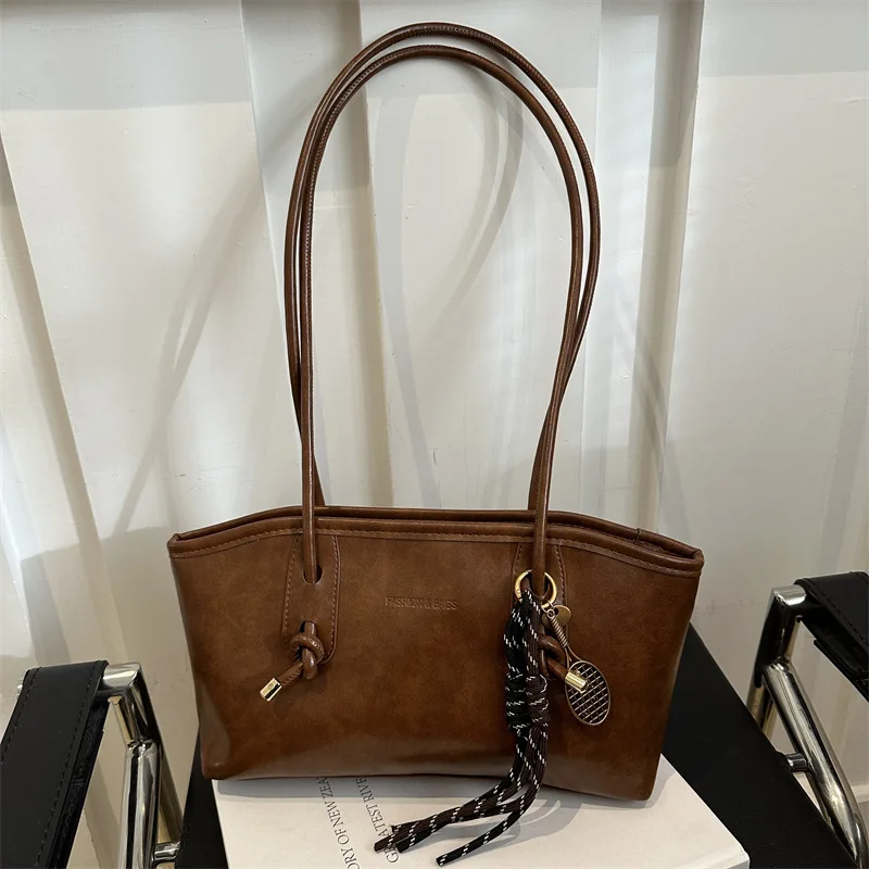 Ladies Large Capacity Crescent Bag Black, White, Brown, Coffee Convertible Shoulder Tote Bag Spacious Work, Travel, Everyday Use
