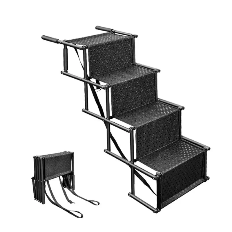 

High-Quality Steel Folding Pet Dog Steps Portable Lightweight Car Dog Stairs Ladder Ramp for Trucks Safe Pet Mobility