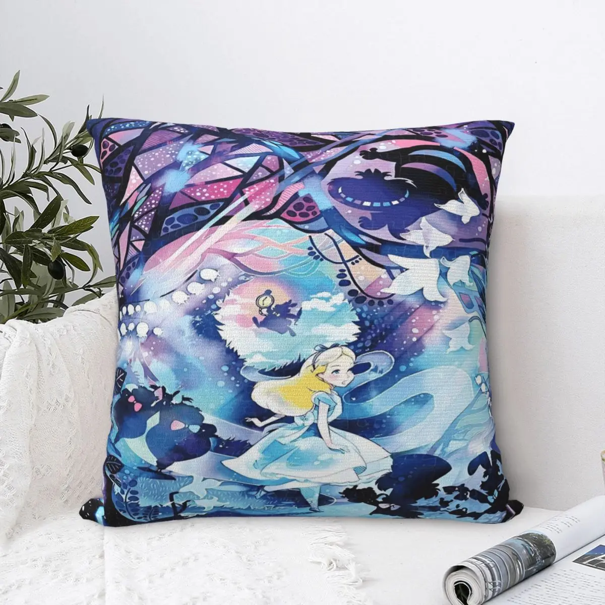 

Alice In Wonderland Pillow Cover Funny Pillow Case For Sofa Car Home Decor Cushion Cover Polyester Graphic Pillowcases