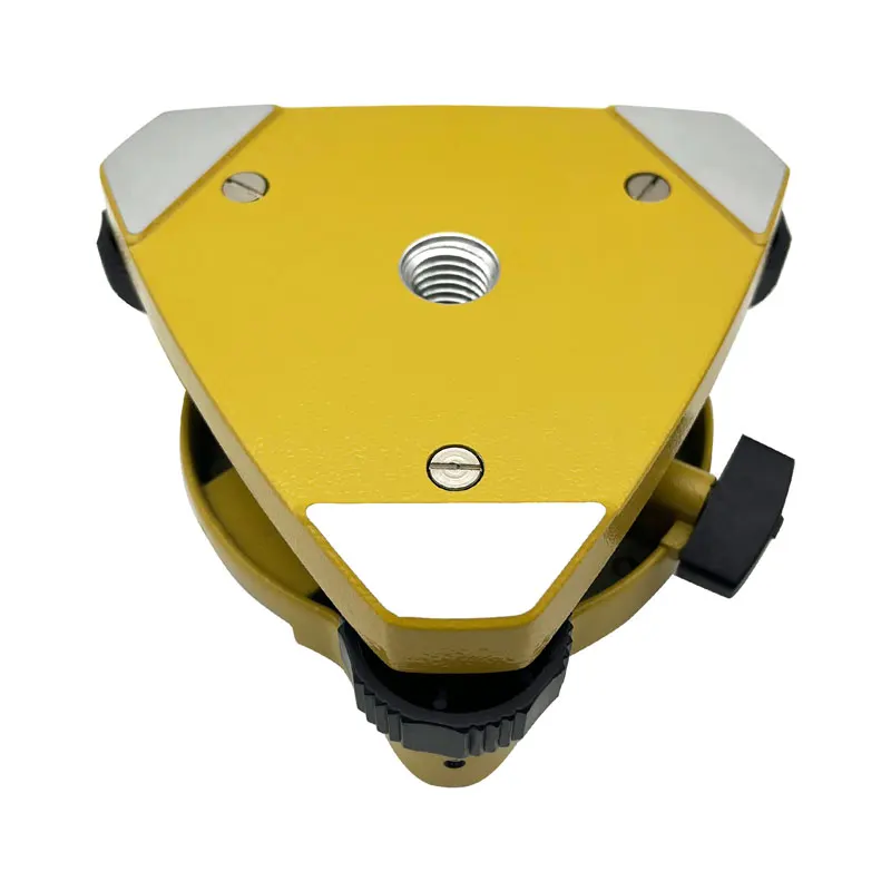 Three-Jaw Tribrach Without Optical Plummet for Total Stations Survey Black\Yellow\Gray Instrument Accessories