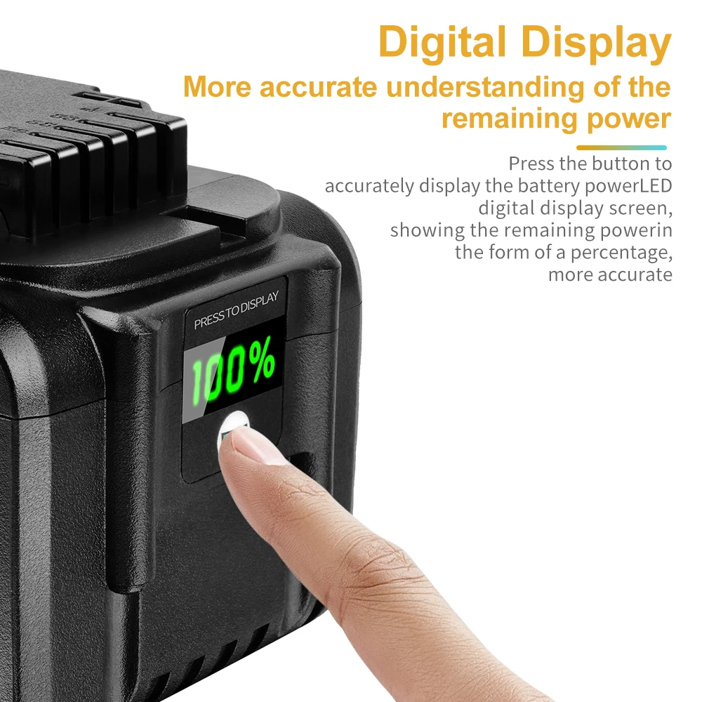 Waitley อะไหล่แบตเตอรี่โทรศัพท์ลิเธียม9.0Ah 18 V เข้ากันได้กับเครื่องมือไฟฟ้า DeWalt 9000mAh 181 DCB184 201 200 20V 18 V 9A