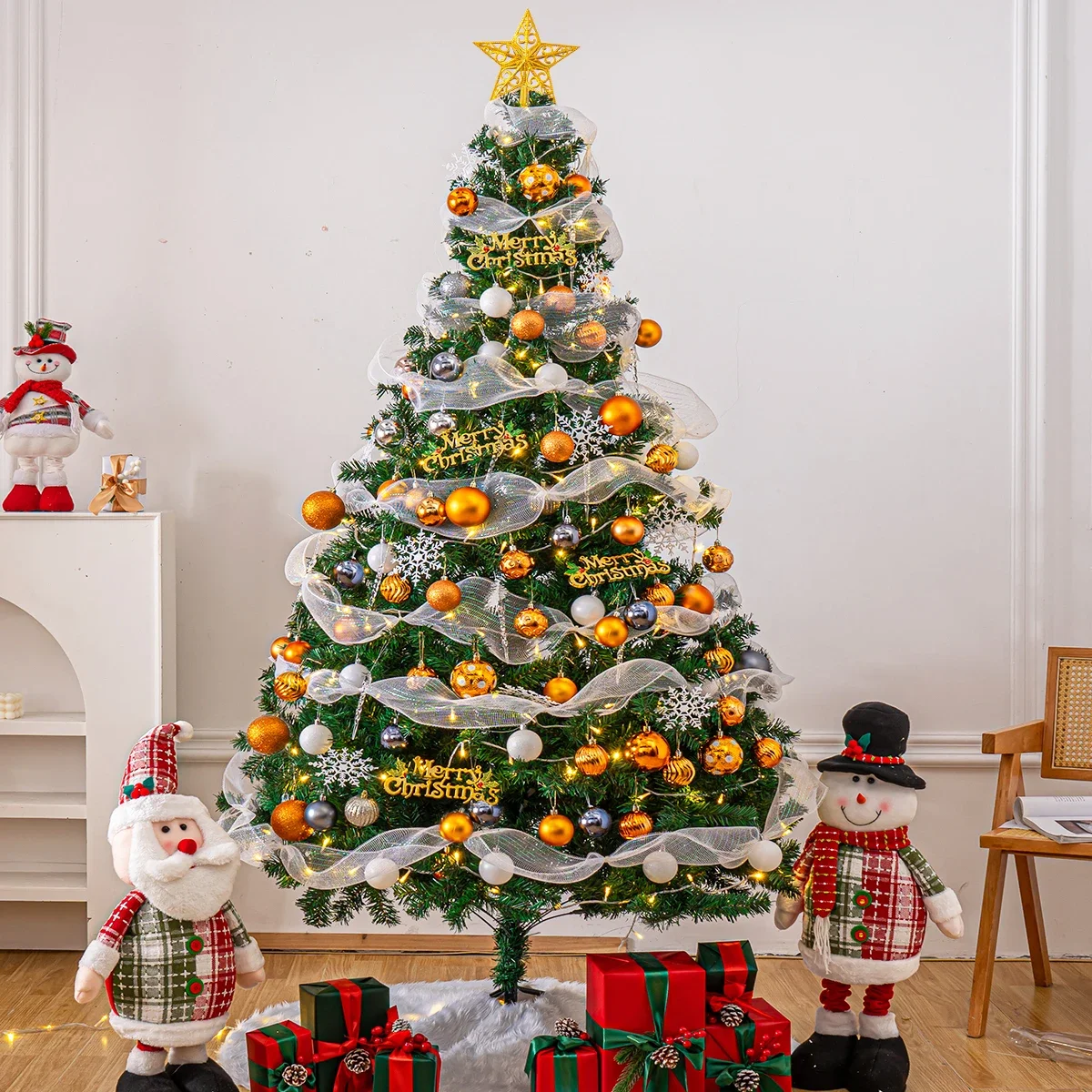 

Asmt56 Рождественская елка, белая сетка, светящийся шар, свет, посылка с шифрованием, 1,5/2/3 метра, бытовой зеленый бутик, украшение ornam