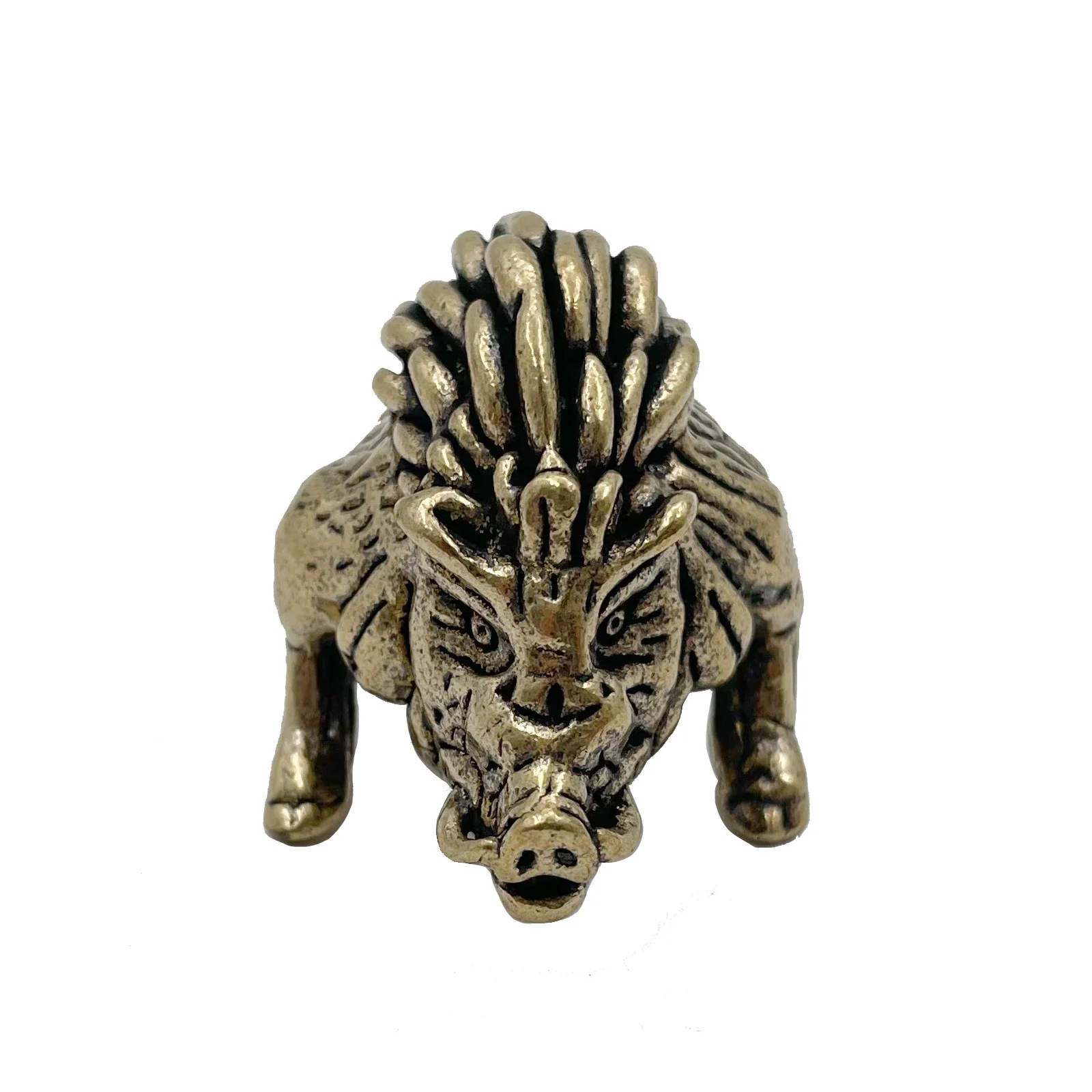 

Brass Wild Boar Pig Swine Vintage Simulated Animal Statue Metal Figure Props Home Office Desk Decor Ornament Toy Tea Pet Gift