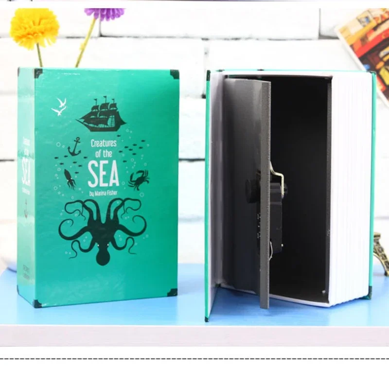 Modern Simulation Book Hidden Safety Lock Cash Jewelry Treasure Storage Box Size Bookcase Storage Box Secret Box