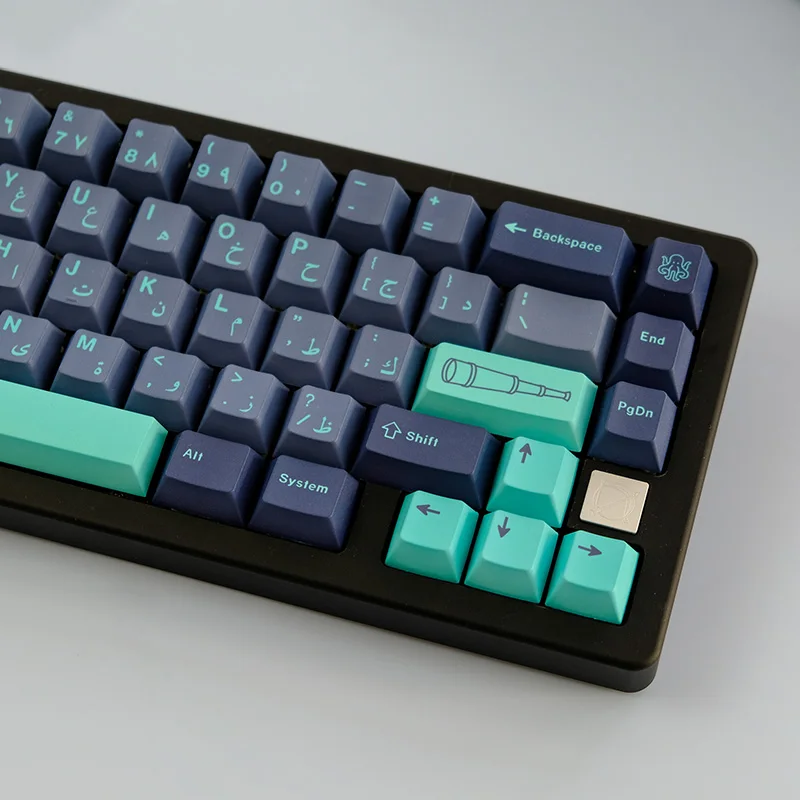 129 Tasten Arabian Sea Tastenkappen Cherry Profile DYE-SUB PBT Tastenkappen mit 1,75U 2U Shift für mechanische Cherry MX Switches-Tastaturen