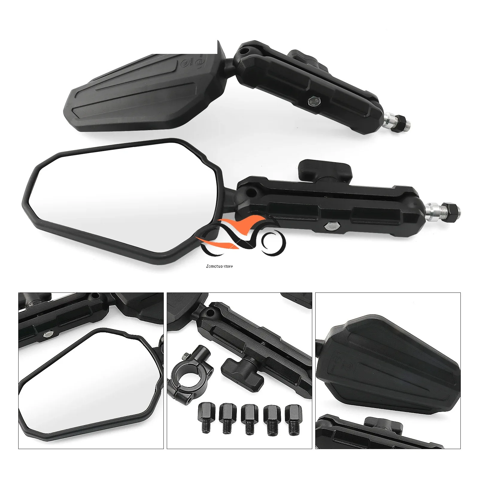 

2pcs Directional ball all-round rotation folding ADV Off-road scooter retrofit rearview mirror mirrors mirrors mirrors
