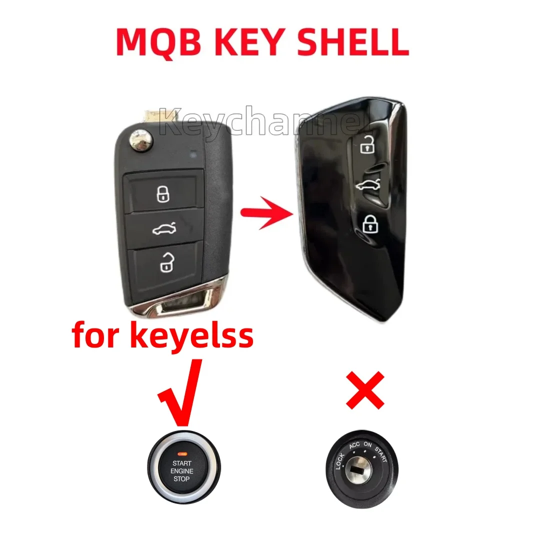 3 Button MQB Modified Car Key Shell Cover Keyless Remote Case Golf8 Style Casing for Golf Tiguan Polo Jetta Skoda Seat Smart Key