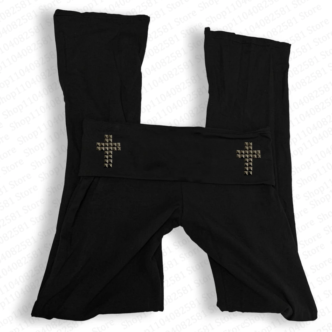 Aesthetic Fashion Geometric Y2K Pants Rock Punk Style Comfortable Pants Gothic Retro Casual Women's Wide Leg Pants Emo Girl
