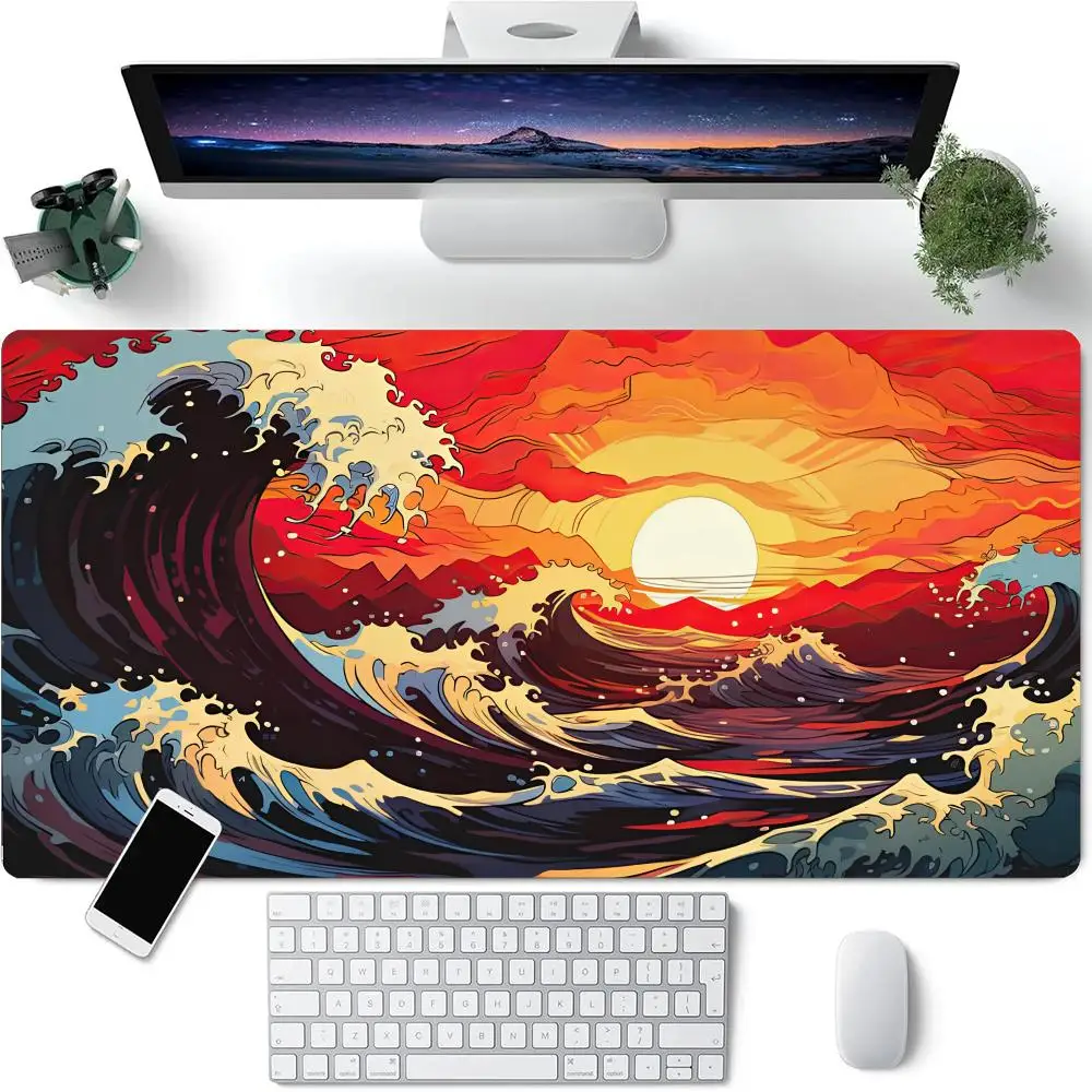 

Коврик для игровой мыши Great Wave XXL, большой коврик для мыши с запирающимся краем, коврик для мыши, коврики для геймерской клавиатуры, резиновый настольный коврик, офисный коврик, игровой коврик