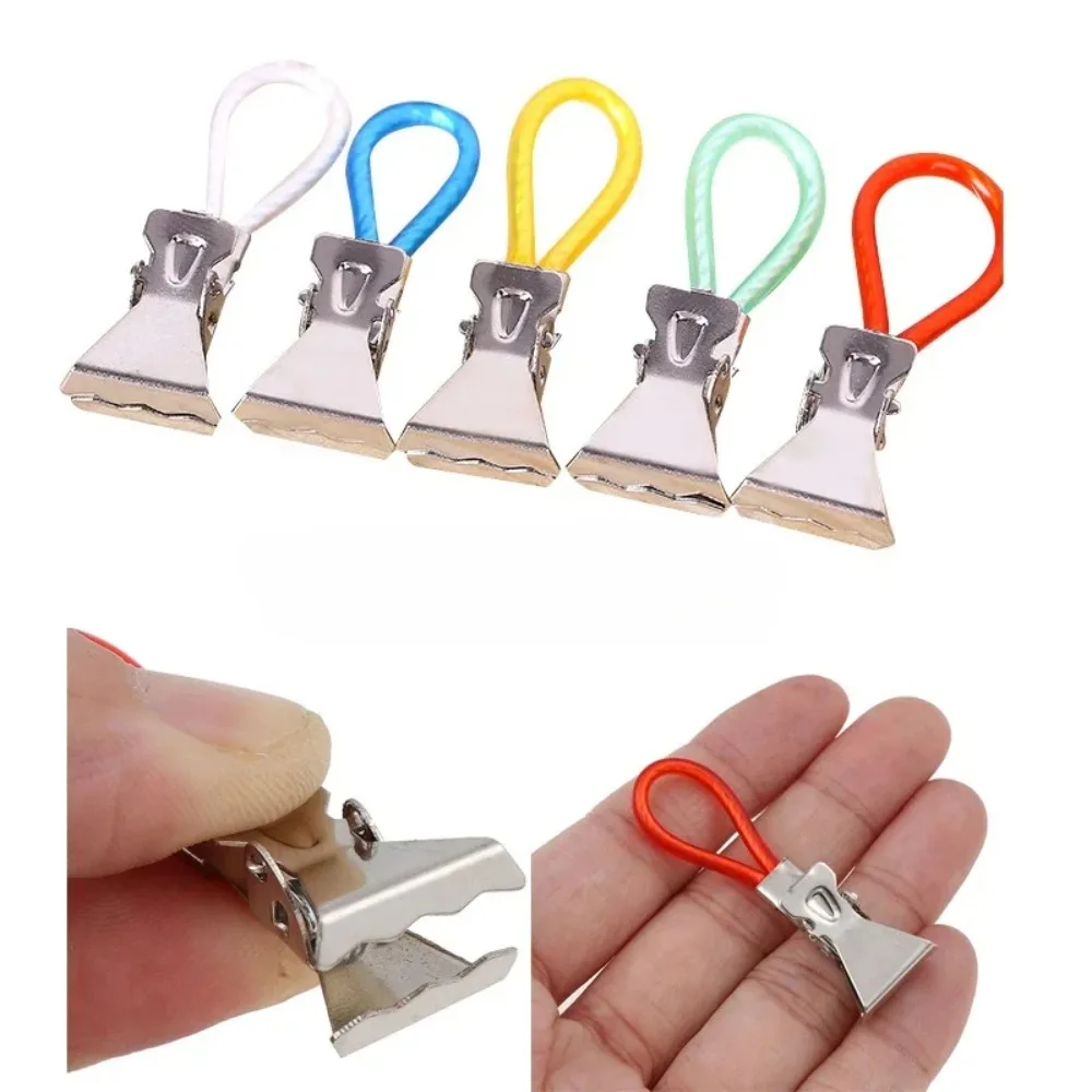 

5Pcs /set Clothes Pegs Stainless Steel Clothespins Colorful Laundry Tea Towel Hanging Clips Loops Kitchen Bathroom