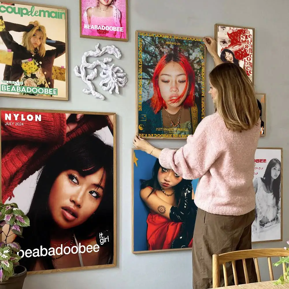Singer B-Beabadoobees Classic Movie Posters Vintage Room Bar Cafe Decor Stickers Wall Painting