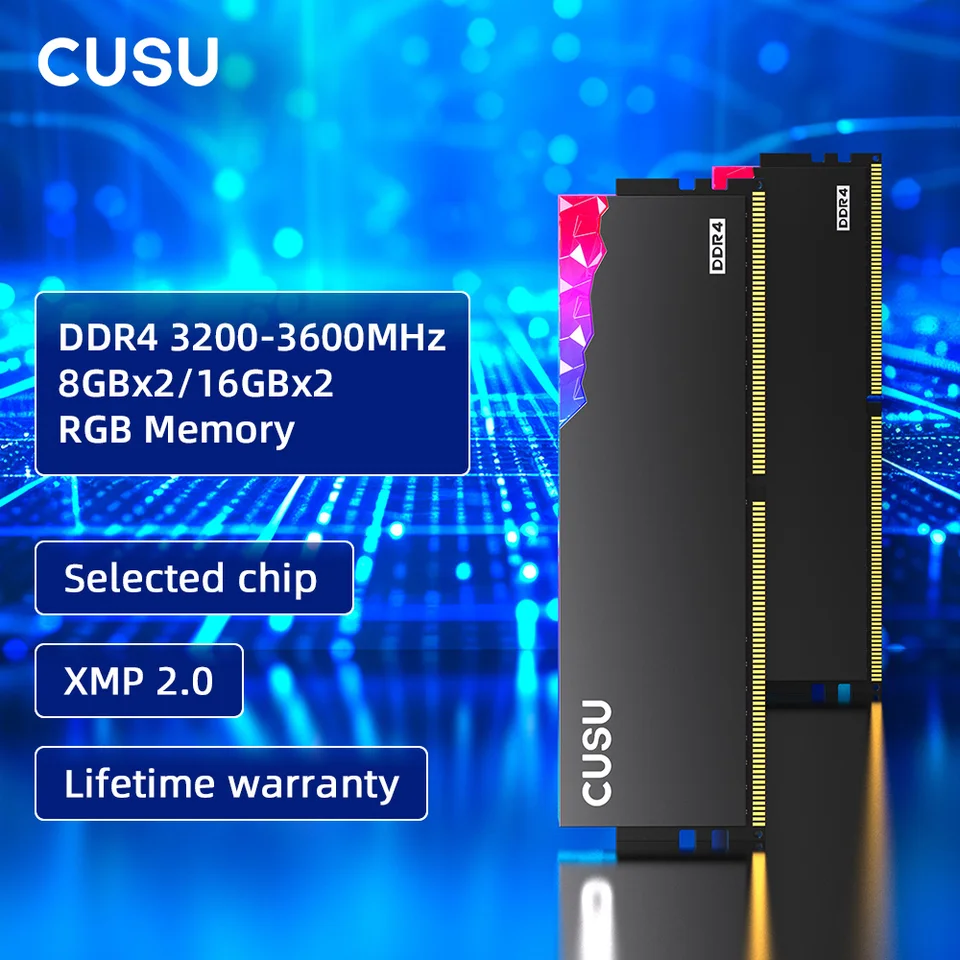 N233 PCメモリ CUSU DDR4-3200 16GB×2 CUSU DDR4 8gb 16gb Memoria Ram DDR4 3200mhz 3600mhz 1.35V Dual