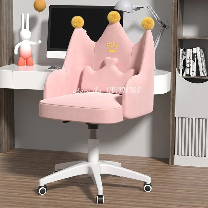 Silla de ordenador para el hogar, asiento de estudio cómodo, QUEEN CROWN, red roja para dormitorio de estudiantes, tocador para juegos