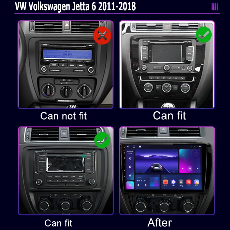 Car Radio Multimedia player Android 13 for VW Volkswagen Jetta 6 2011 2018 with GPS Nav Stereo Screen Video Tape Recorder player